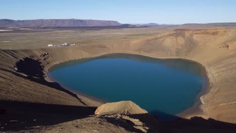 Panning-shot-of-the-Viti-crater-lake-in-Krafla-volcanic-area