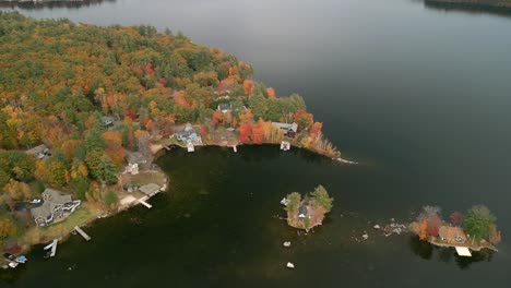 Aerial-drone-view-of-Lakeside-houses