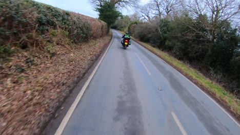 Following-a-motorbike-on-country-lanes