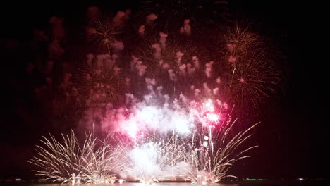 A-beachfront-in-a-popular-tourist-destination-in-Southeast-Asia-turned-into-a-bright-colorful-night-sky-on-a-fireworks-festival