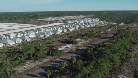 Aerial-flight-over-new-residential-neighborhood-in-Florida