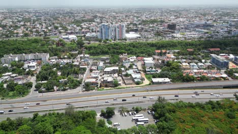 Aerial-View-Of-Avenida-Las-Américas-In-Santo-Domingo-Este-In-The-Dominican-Republic