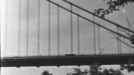 Tráfico-De-Automóviles-En-El-Puente-George-Washington-En-Nueva-York-En-La-Década-De-1930