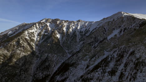 Peaks-of-i70-Silverthorne-Leadville-Frisco-ten-mile-range-aerial-drone-cinematic-Copper-Mountain-base-Colorado-Winter-December-Christmas-landscape-scenery-forward-circle-right