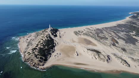 amazing-aerial-video-of-the-lighthouse-of-canos-de-meca,-atlantic-ocean