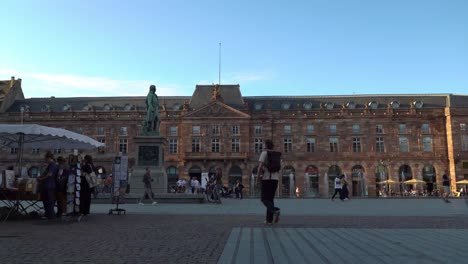 French-People-Passes-Place-Kléber---the-main-square---the-largest,-in-the-French-city-of-Strasbourg