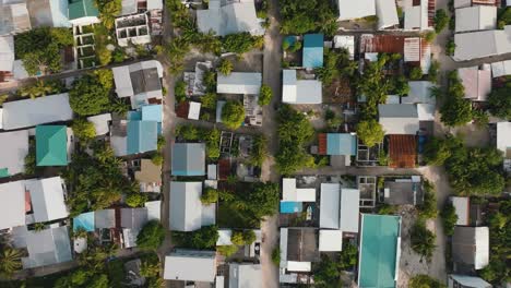An-Aerial-Shot-Of-A-Village-Landscape-And-A-Tight-Neighbourhood-With-Trees