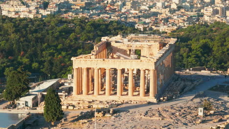 Tight-dolly-back-aerial-shot-of-the-Athens-Acropolis