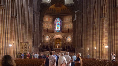 Cathedral-of-Our-Lady-of-Strasbourg-foundations-to-be-precisely-on-the-place-where-the-first-Christians-had-prayed,-were-laid-on-a-water-table-and-required-years-of-work