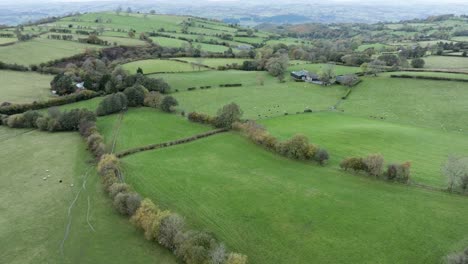 Wales-Countryside-Bad-Weather-Farmland-Brecon-Beacons-Grass-Fields-Dull-Grey-Aerial-Landscape
