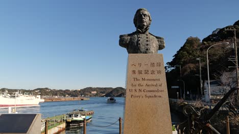 Statue-of-general-Perry-in-Shimoda,-Japan