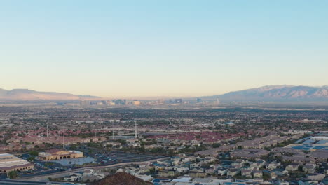 Aerial-View-of-Henderson-Nevada-Suburbs-with-Las-Vegas-Strip-In-the-Background