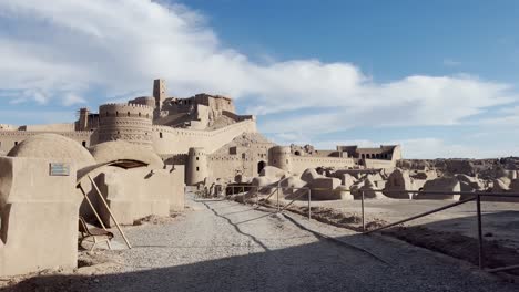 Sunlit-Arg-e-Bam-Citadel-Pathway,-Iran