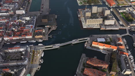 Luftaufnahme-über-Der-Inderhavnsbroen-Brücke-In-Kopenhagen