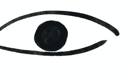 Tränen-Fallen-Aus-Dem-Auge,-Weinendes-Auge-Auf-Weißem-Hintergrund,-2D-Animation