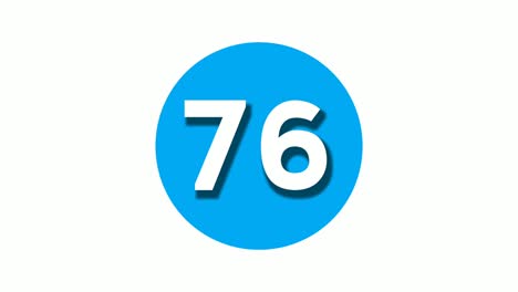 Number-76-sign-symbol-animation-motion-graphics-on-blue-circle-white-background,cartoon-video-number-for-video-elements