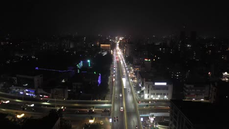 rajkot-city-aerial-drone-view-Many-vehicles-are-going-from-the-bridge,-many-complexes-are-visible-around