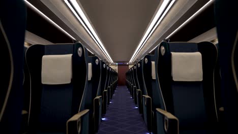 Innenansicht-Des-Leeren-Grünen-Hokuriku-Shinkansen-Hochgeschwindigkeitszuges-Der-Wagenklasse
