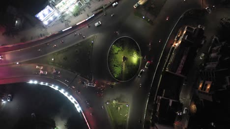 Rajkot-Aerial-Drone-View-Lots-of-vehicles-are-seen-moving-around