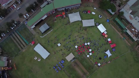 Munch-and-Sip-Food-and-Music-Festival-by-Drone-at-Queens-Sports-Club-in-Bulawayo,-Zimbabwe