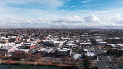 Drone-shot-of-downtown-Idaho-Falls-and-the-Snake-River-in-the-fall