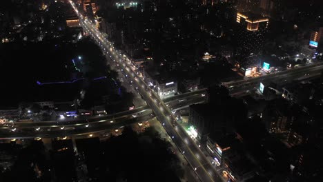 Many-vehicles-are-going-from-above-rajkot-aerial-drone-view