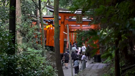 Los-Japoneses-Y-Los-Turistas-Caminan-Por-El-Santuario-Fushimi-Inari-En-Kioto.