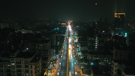 Rajkot-City-Timeplas,-Wo-Viele-Fahrzeuge-über-Die-Brücke-Fahren