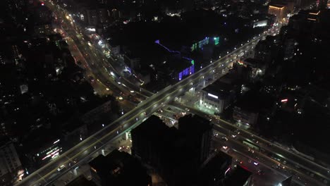 AERIAL-VIEW-OF-RAJKOT-CITY-Many-vehicles-are-passing-over-the-bridge