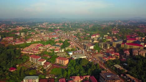 Aerial-View-Of-Namuwongo-Neighborhood-In-Kampala-City,-Uganda