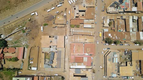 Vogelperspektive-Luftaufnahme-Von-Loitokitok,-Kenia,-Elendsviertel-In-Den-Vororten-Von-Nairobi,-Kenia