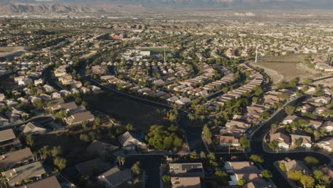 Aerial,-Suburban-Homes-in-the-Nevada-Desert-During-The-Day