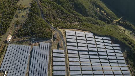 Aerial-view-of-a-photovoltaic-farm-on-top-of-a-mountain-in-Paul-da-Serra-Madeira-island