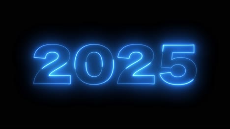 2025-Feliz-Año-Nuevo,-Texto-Animado-Año-Nuevo-Neón-2025