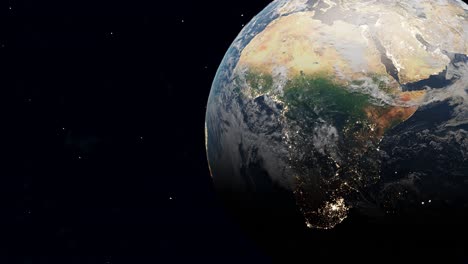 Erde-Aus-Dem-Weltraum-Mit-Afrika-Und-Europa-Bei-Nacht
