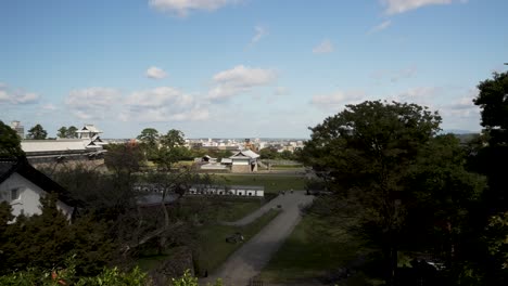 High-Angle-View-Over-Castle-Park-On-Sunny-Afternoon-In-October