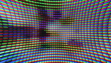Immersive-LCD-Bildschirm-Pixel-Makro-Visualisierung,-Farbenfrohe-Glitch-Muster-Textur-Overlay