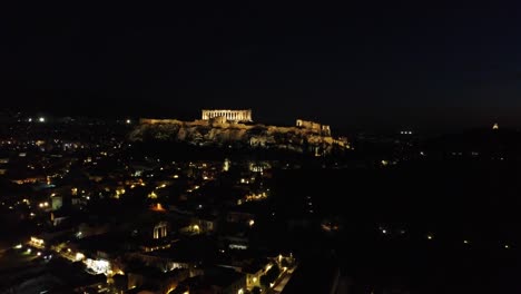 Panorama-De-La-Ciudad-De-Atenas-Con-La-Famosa-Acrópolis-Antigua-En-El-Centro-De-Atenas,-Grecia
