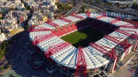 Aerial-View-Of-Karaiskakis-Stadium---Football-Stadium-In-Piraeus,-Attica,-Greece
