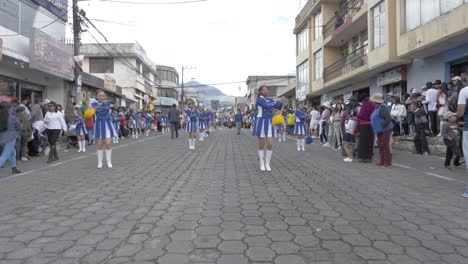 Baton-twirling-majorettes-celebrate-towns-Independence-day-street-parade