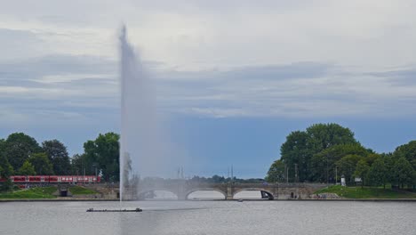 Alster-Fountain,-prominent-water-feature-that-adds-charm-to-Hamburg-city