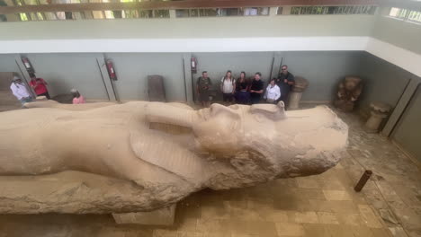 Side-view-of-Colossal-statue-of-Pharaoh-Ramesses-II-at-Egypt-museum