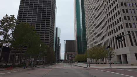 Deserted-Street-in-Downtown-Houston-at-Thanksgiving-noon