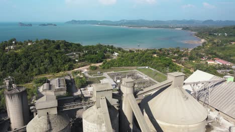 Aerial-View-of-a-Cement-Factory-on-Tropical-Island-in-Langkawi-Malaysia-4