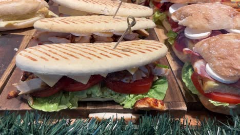 Grilled-paninis-and-ciabatta-sandwiches-with-fresh-ingredients
