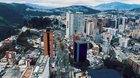 Aerial-view-of-capital-city,-Ecuador