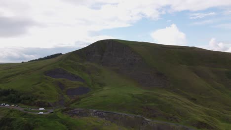 Peak-District-National-Park-With-Green-Hills-In-England---Drone-Shot