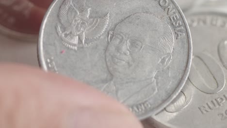 Close-up-of-Indonesian-vice-president-on-a-rupiah-coin
