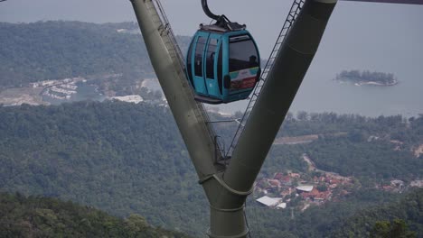 A-Gondola-lift-cable-car-Journey-Through-Langkawi's-Majestic-Mountains-and-Ocean-scenery-1