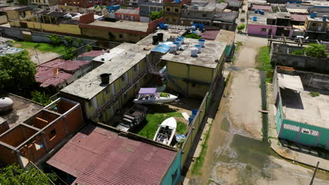 Old-Buildings-And-Structures-In-Chichiriviche-City,-Venezuela---Drone-Shot